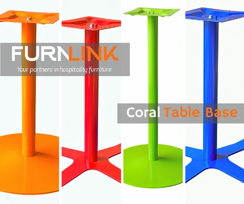 Coral Colourful Cafe Table Bases